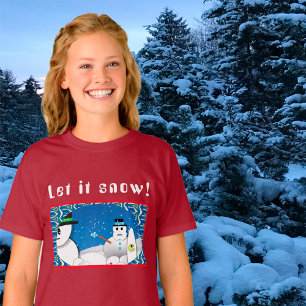 Winter-Blizzard-Sturm Schneemanns-Wonne-T-Shirt T-Shirt