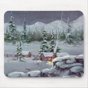 WINTER-BLOCKHAUS durch SHARON SHARPE Mousepad