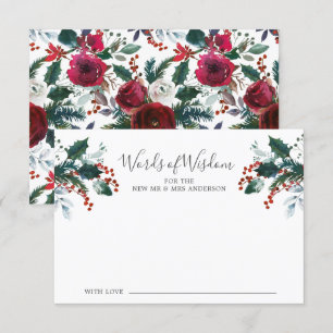 Winter Bloom Bloral Bridal Worte der Weisheitskart Einladung