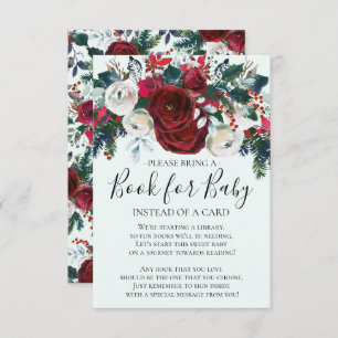 Winter Bloom Floral Baby Shower Book for Baby Einladung