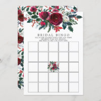 Winter Bloom Floral Brautparty Bingo Spiel