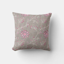 Winter Bloom Pink Buds Pillow