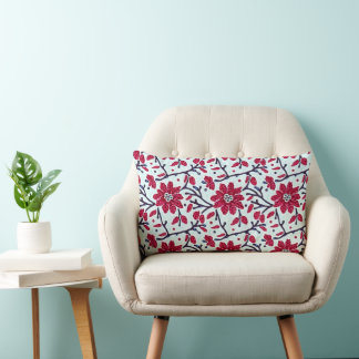 Winter Bloom Red Blume Throw Kissen