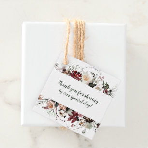 Winter Blooms Forest Grün Hochzeit   Geschenkanhänger