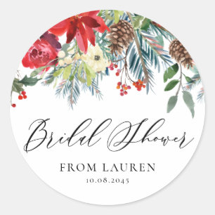 Winter Blooms Garland Brautparty Runder Aufkleber