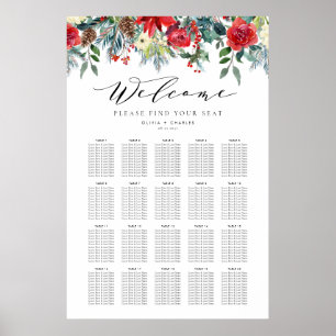 Winter Blooms Garland Hochzeitstabelle Poster