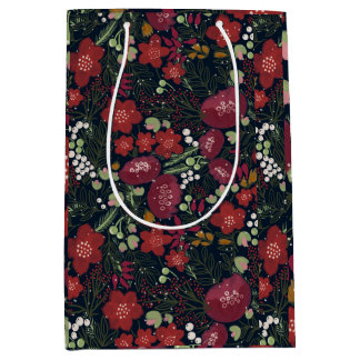 Winter Blooms Geschenktasche Mittlere Geschenktüte