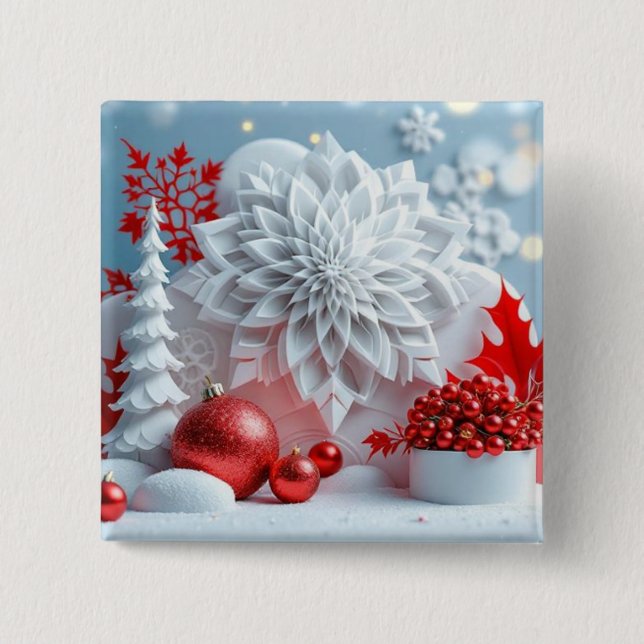 Winter Blossom Composition Button (Vorderseite)