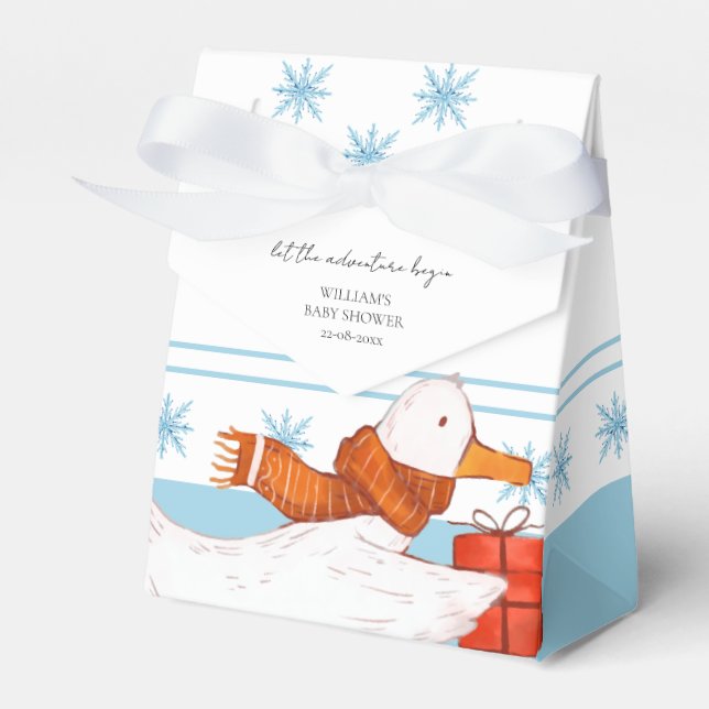 Winter Blue Adventure fängt Babydusche an Geschenkschachtel (Vorderseite)