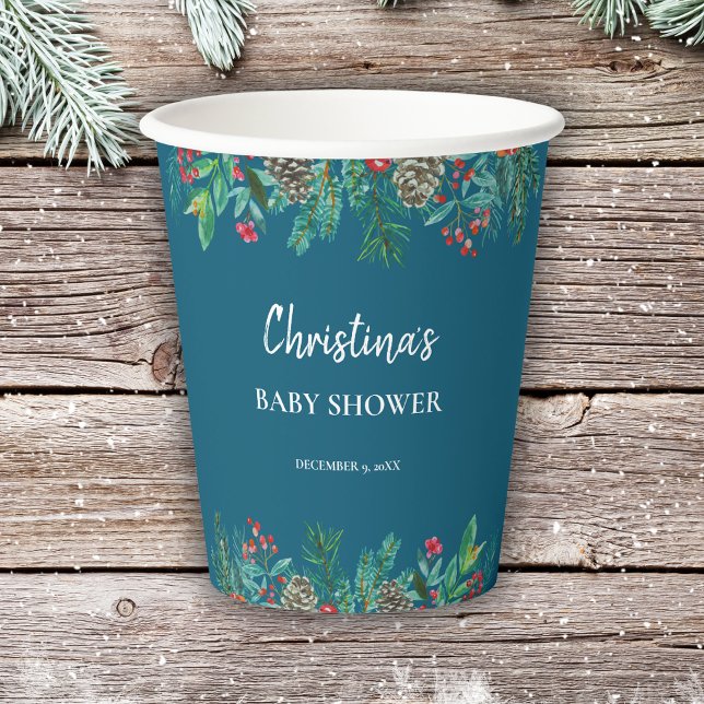 Winter Blue Baby Dusche Pappbecher (Von Creator hochgeladen)