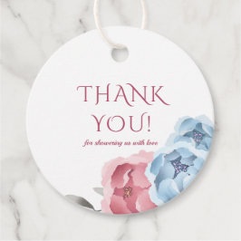 Winter Blue Blush Pink Floral Wasserfarbe Vielen D Geschenkanhänger