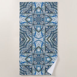 Winter Blue Crystal Pattern Beach Handtuch