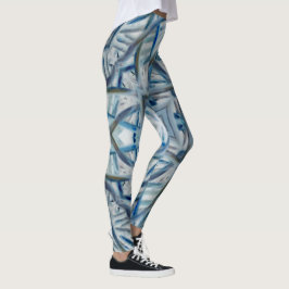 Winter Blue Crystal Pattern Leggings