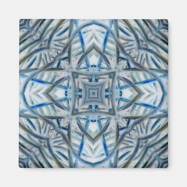 Winter Blue Crystal Pattern Magnet (Vorne)