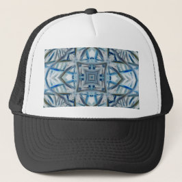 Winter Blue Crystal Pattern Truckerkappe