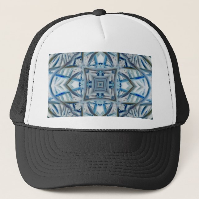 Winter Blue Crystal Pattern Truckerkappe (Vorderseite)