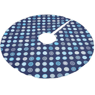 Winter Blue Dot Muster Tree Skirt Polyester Weihnachtsbaumdecke