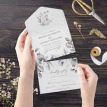 Winter Blue Elegante Hochzeit mit floralen Waterco