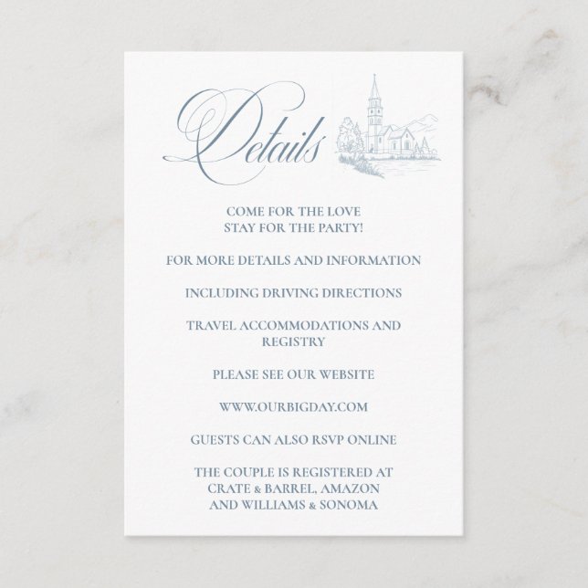 Winter Blue Enclosure Card Details Begleitkarte (Vorderseite)