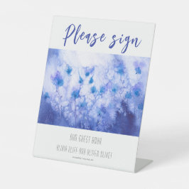 Winter Blue Garden Gästebuch Sockelschild