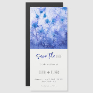 Winter Blue Garden Save the Date Magnetkarte