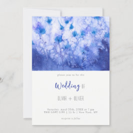 Winter Blue Garden Wedding Einladung