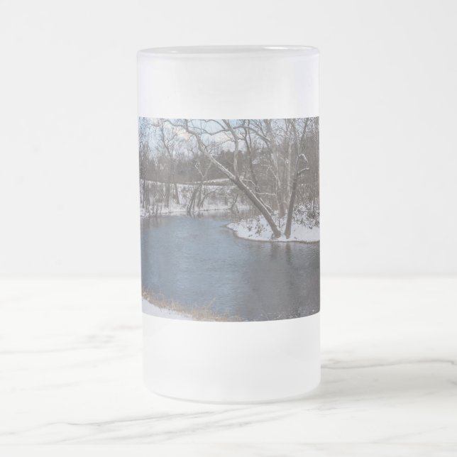 Winter Blue James River Mattiert Glass Beer Tasse (Mittel)