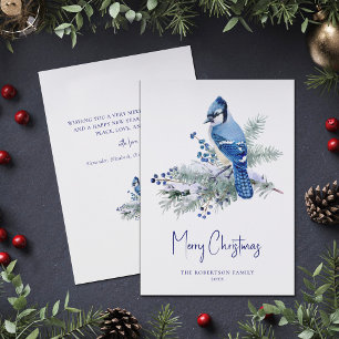 Winter Blue Jay Christmas Feiertagskarte