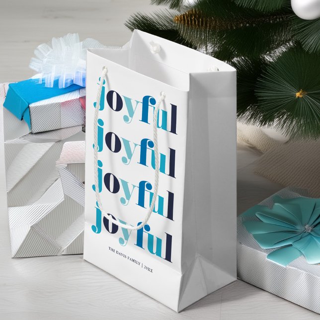 Winter Blue "Joyful Personalisiert Holiday" Kleine Geschenktüte (Von Creator hochgeladen)