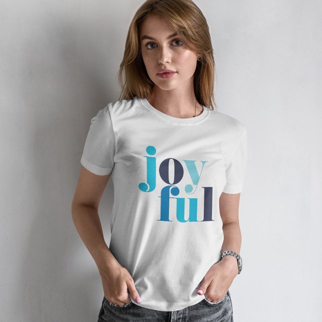 Winter Blue "Joyful" Weihnachten T-Shirt (Von Creator hochgeladen)