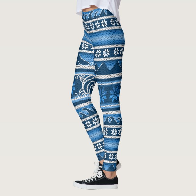 Winter Blue Nordic Design Leggings (Links)