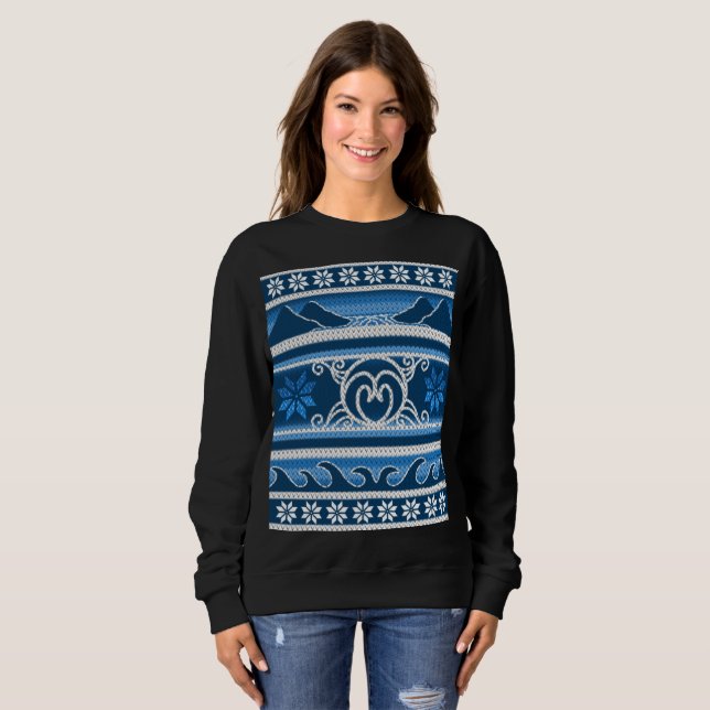Winter Blue Nordic Design Sweatshirt (Vorne ganz)