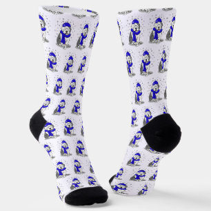 Winter Blue Old English Sheepdog Dog (Grau 1) Nied Socken