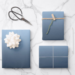 Winter Blue Ombre Geschenkpapier Set