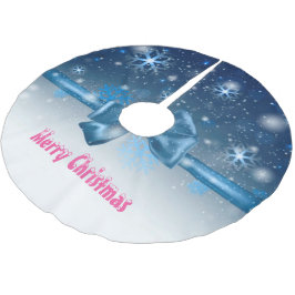 Winter Blue Polyester Weihnachtsbaumdecke