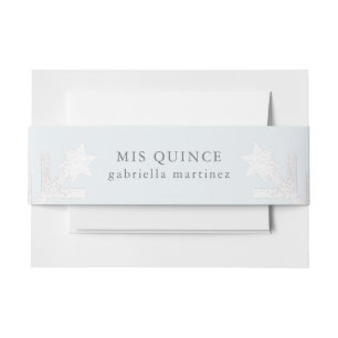 Winter Blue Quinceanera Snowflake Name Einladungsbanderole