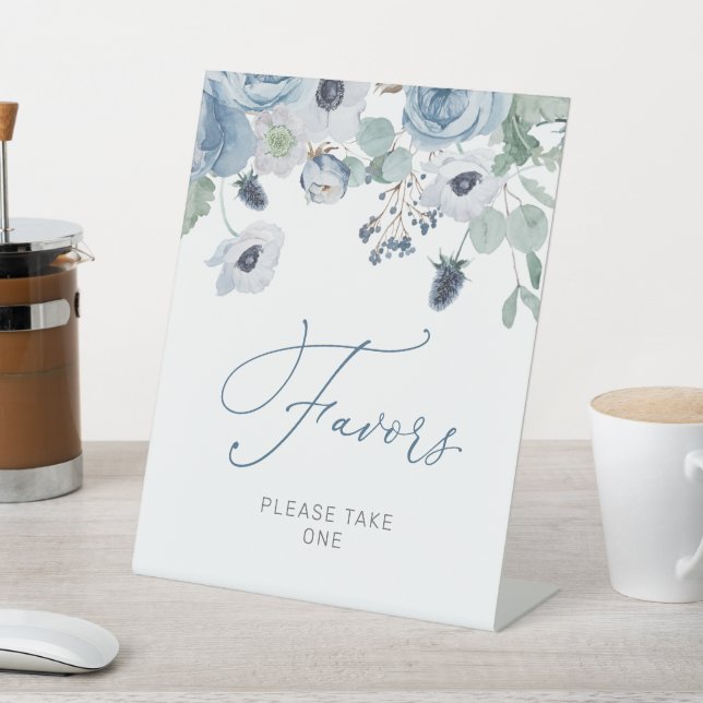 Winter Blue Rose Blume Duschfavoriten Schild (In SItu)