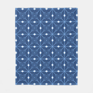 Winter Blue Snow and Ice Fleece Blanket