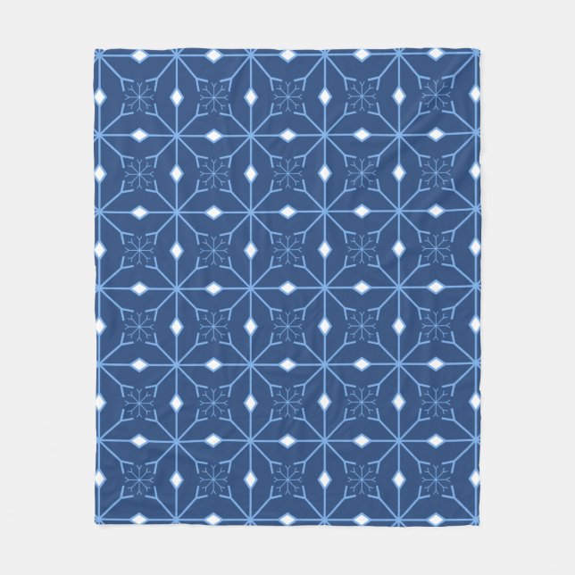 Winter Blue Snow and Ice Fleece Blanket (Vorderseite)