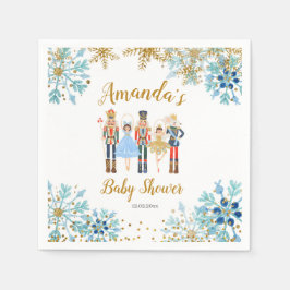 Winter Blue Snowflake Nutcracker Papier Napkins Serviette