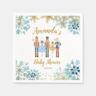 Winter Blue Snowflake Nutcracker Papier Napkins Serviette