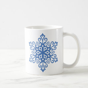 Winter Blue Snowflakes Hot Chocolate Tasse