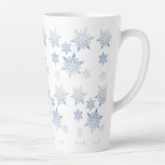 Winter Blue Snowflakes Milchtasse