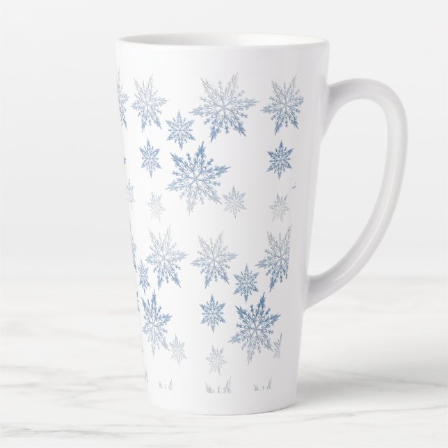Winter Blue Snowflakes Milchtasse (Rechts)