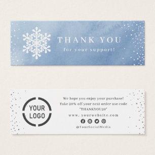 Winter Blue Snowflakes Weihnachten Danke Beilage