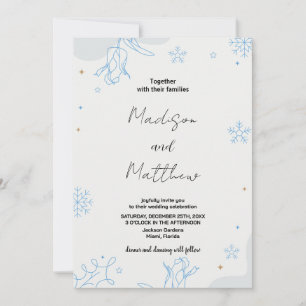 Winter Blue Snows Hochzeitseinladungen Einladung