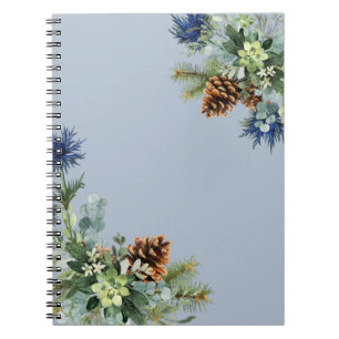 Winter Blue Thistle Eucalyptus Wedding Wonderland Notizblock