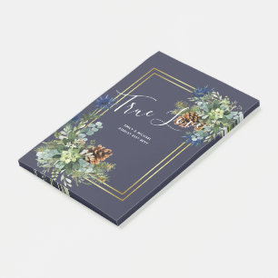 Winter Blue Thistle Eucalyptus Wedding Wonderland Post-it Klebezettel