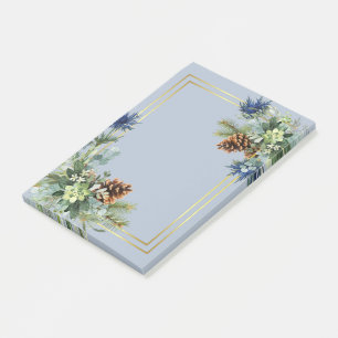 Winter Blue Thistle Eucalyptus Wedding Wonderland Post-it Klebezettel