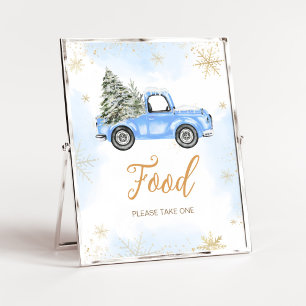 Winter Blue Truck Food Poster